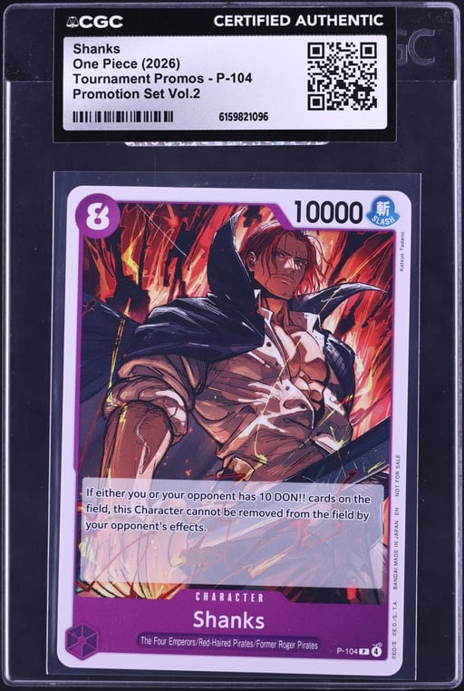 2026 One Piece Promo Tournament Set Volume 2 Shanks #P-104 CGC AUTH