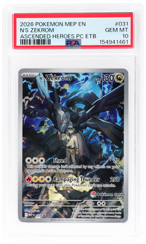 2026 Pokemon Mega Evolution Black Star Promos Ascended Heroes Elite Trainer Box Pokemon Center N's Zekrom #031 PSA 10