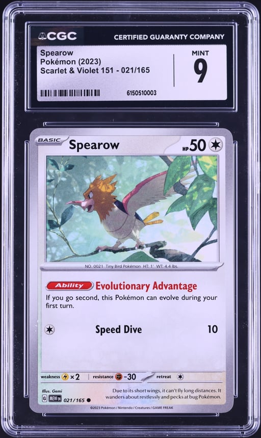 2023 Pokemon Scarlet & Violet 151 Spearow #021 CGC 9 MINT