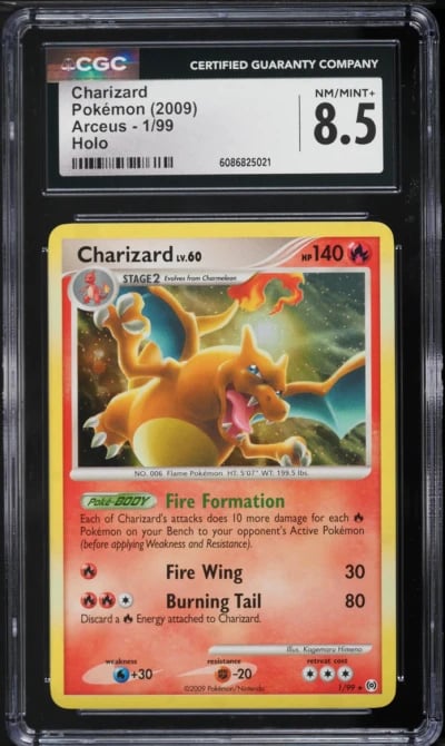2009 Pokemon Platinum Arceus Holo Charizard #1 CGC 8.5 NM-MT+