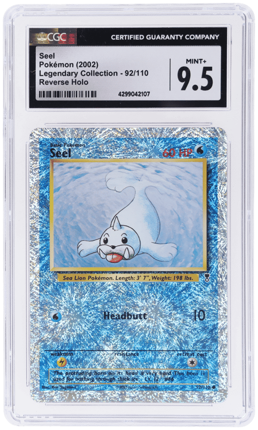 2002 Pokemon Legendary Collection Reverse Foil Seel #92 CGC 9.5