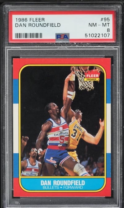 1986 Fleer Basketball Dan Roundfield #95 PSA 8 NM-MT