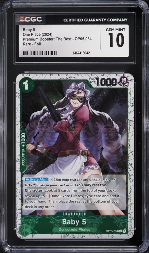 2024 One Piece Premium Booster: The Best Foil Baby 5 #OP05-034 CGC 10 GEM MINT