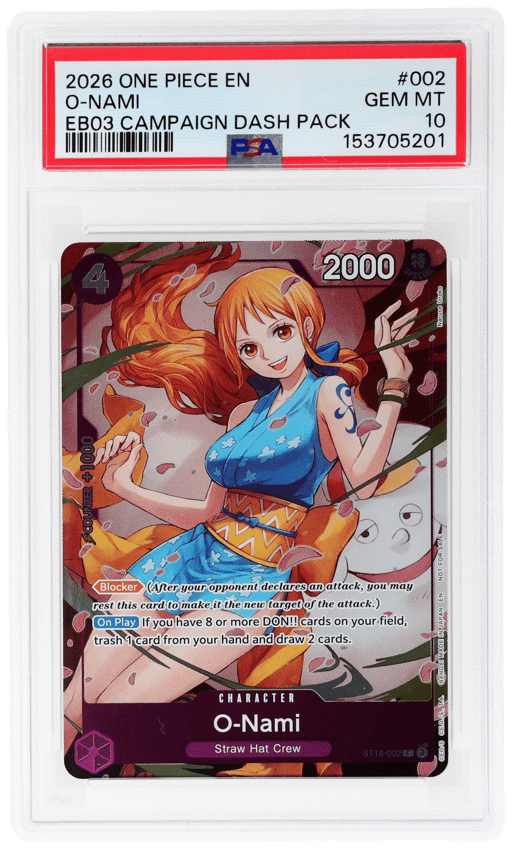 2026 One Piece Heroines Campaign Dash Pack O-Nami #ST18-002 PSA 10