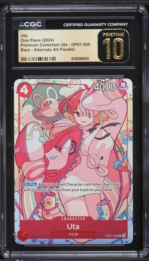 2024 One Piece Premium Collection Alt Art Uta #OP01-005 CGC 10 PRISTINE
