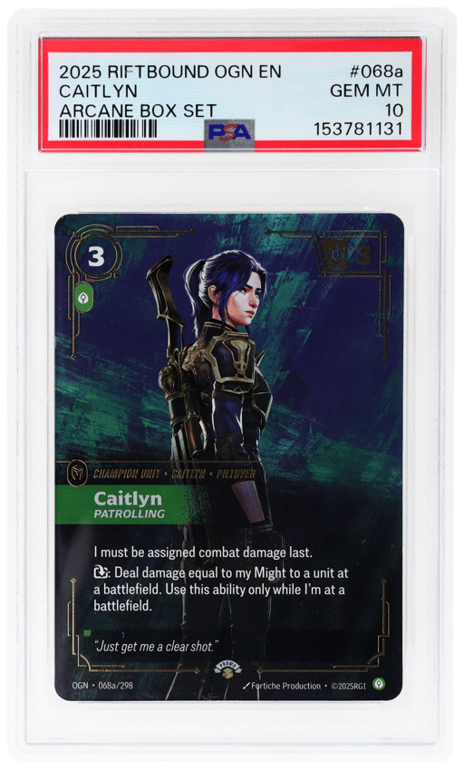 2025 Riftbound League of Legends Origins Arcane Box Set Caitlyn #068a PSA 10