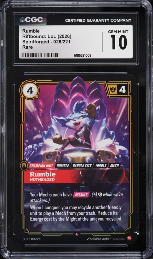 2026 Riftbound League Of Legends LoL Spiritforged Rumble #26 CGC 10 GEM MINT