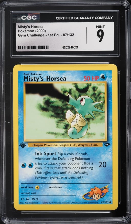 2000 Pokemon Gym Challenge 1st Edition Misty's Horsea #87 CGC 9 MINT