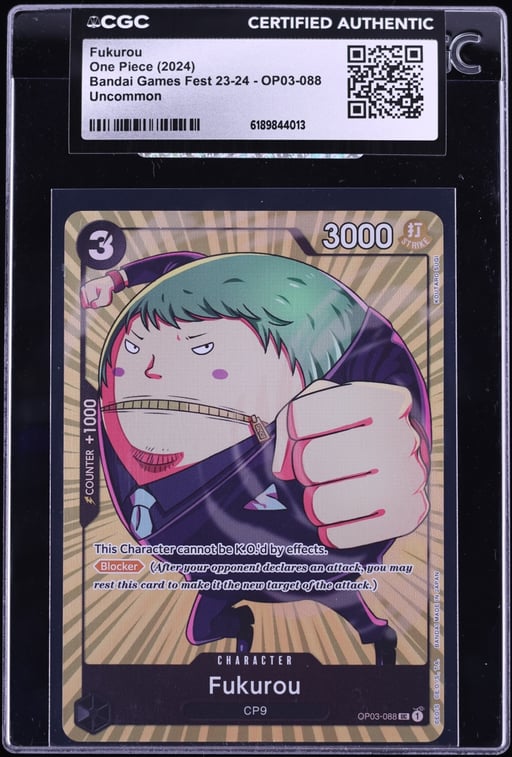 2024 One Piece Bandai Games Fest Fukurou #OP03-088 CGC AUTH