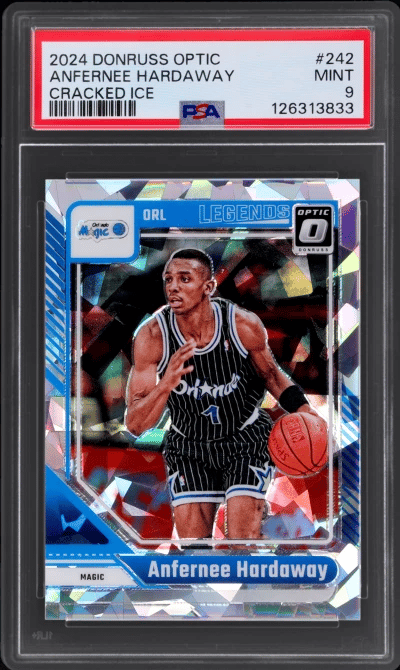 2024 Donruss Optic Cracked Ice Anfernee Hardaway #242 8/25 PSA 9
