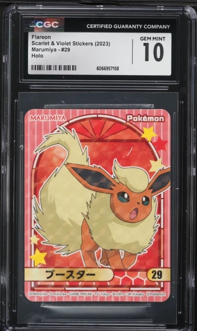 2023 Pokemon Japanese SV Stickers Marumiya Holo Flareon #29 CGC 10 GEM MINT