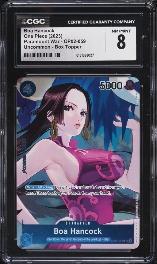 2023 One Piece Paramount War Box Topper Boa Hancock #OP02-059 CGC 8 NM-MT