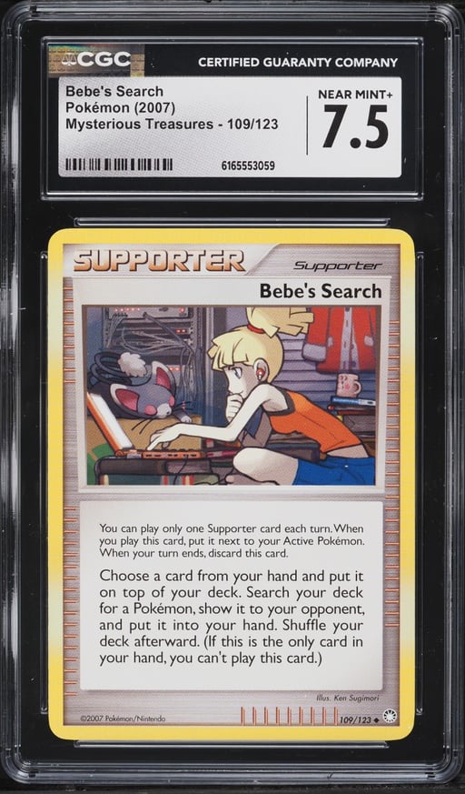 2007 Pokemon Mysterious Treasures Bebe's Search #109 CGC 7.5 NRMT+