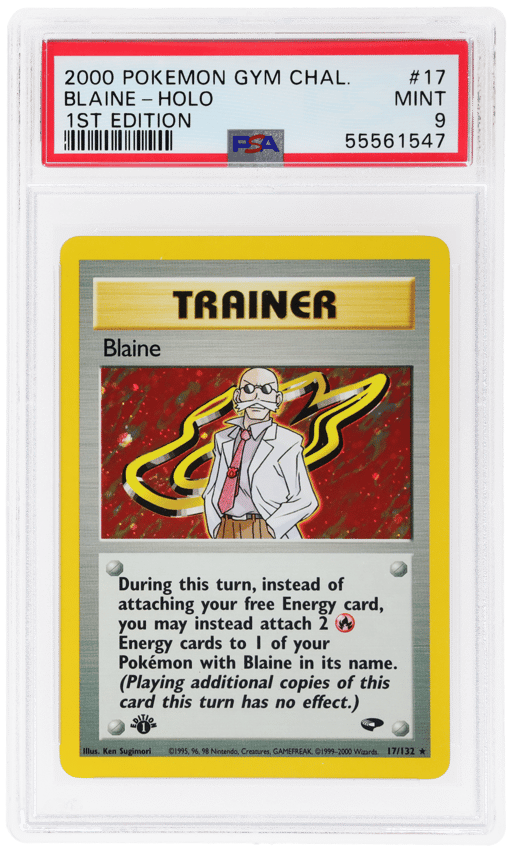 2000 Pokemon Gym Challenge 1st Edition Holo Blaine #17 PSA 9