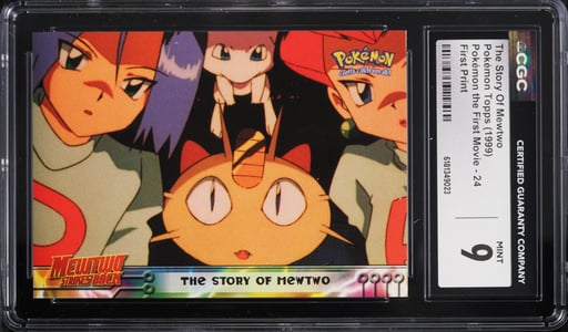 1999 Topps Pokemon The First Movie First Print The Story Of Mewtwo #24 CGC 9 MINT