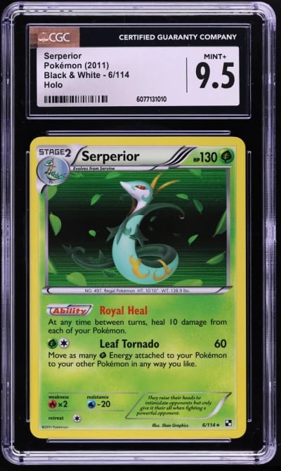 2011 Pokemon Black & White Holo Serperior #6 CGC 9.5 MINT+