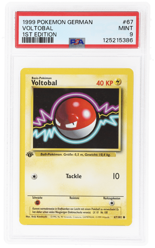 1999 Pokemon Base Set German 1st Edition Voltorb #67 PSA 9