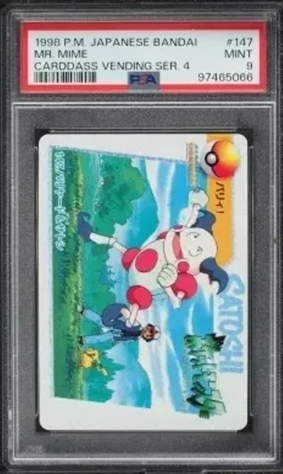 1998 Pokemon Japanese Bandai Carddass Vending Series 4 Mr. Mime #147 PSA 9 MINT