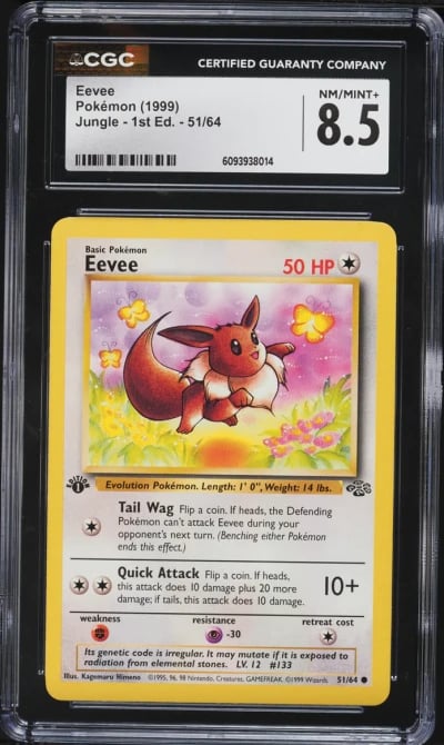 1999 Pokemon Jungle 1st Edition Eevee #51 CGC 8.5 NM-MT+