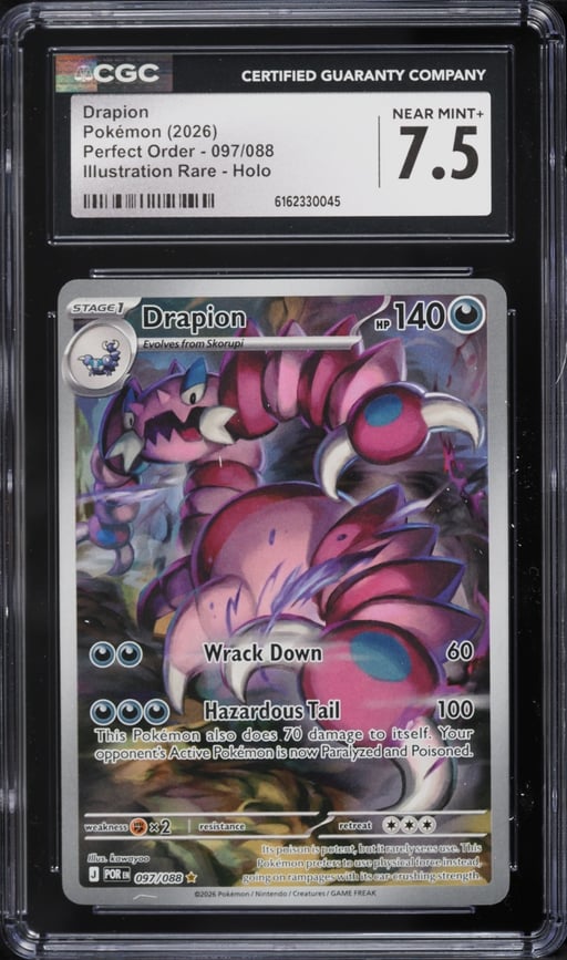 2026 Pokemon Mega Evolution Perfect Order IR Drapion #97 CGC 7.5 NRMT+