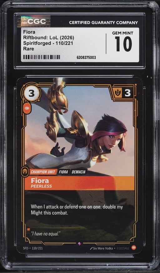 2026 Riftbound League Of Legends LoL Spiritforged Fiora #110a CGC 10 GEM MINT