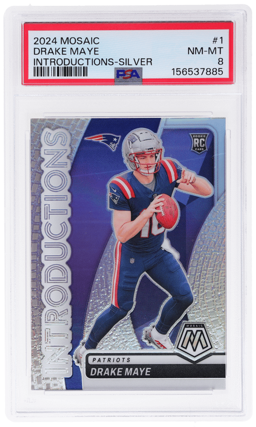 2024 Panini Mosaic Introductions Silver Drake Maye #1 PSA 8