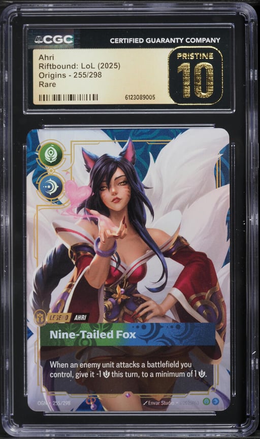 2025 Riftbound LoL Chinese Origins Ahri #255 CGC 10 PRISTINE