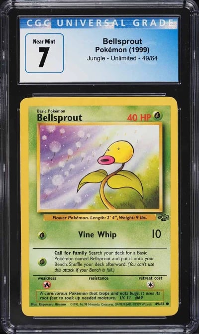 1999 Pokemon Jungle Bellsprout #49 CGC 7 NRMT