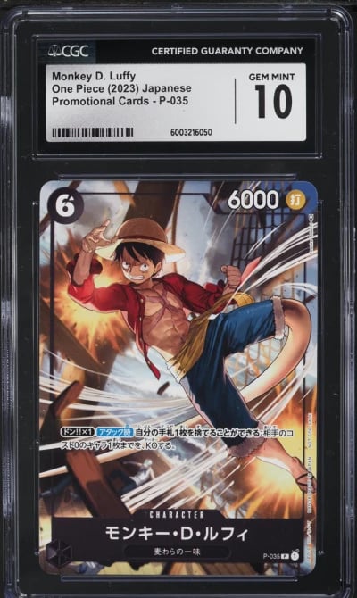 2023 One Piece Japanese Promotional Cards Monkey D. Luffy #P-035 CGC 10 GEM MINT