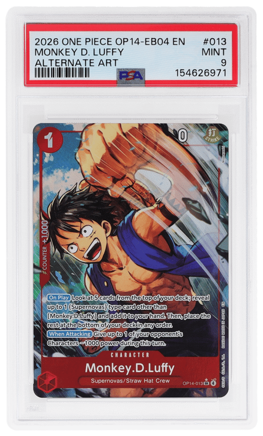 2026 One Piece the Azure Sea's Seven Alternate Art Monkey D. Luffy #013 PSA 9