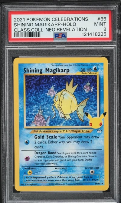 2021 Pokemon SWSH Celebrations Classic Holo Shining Magikarp #66 PSA 9 MINT