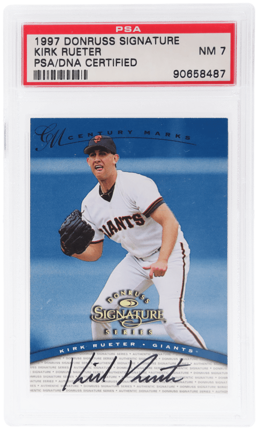 1997 Donruss Signature Century Marks Kirk Rueter 27/100 PSA/DNA Auth