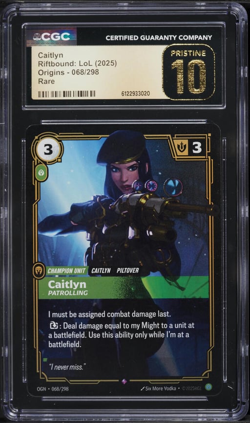 2025 Riftbound: LoL Origins Caitlyn #068 CGC 10 PRISTINE