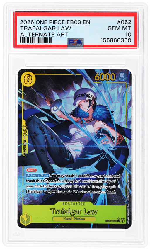 2026 One Piece Extra Booster Heroines Edition Alternate Art Trafalgar Law #062 PSA 10