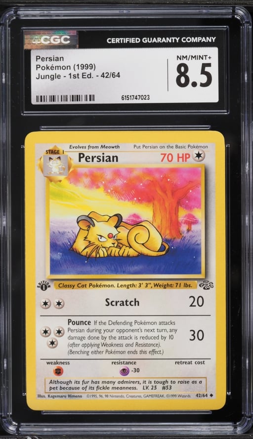 1999 Pokemon Jungle 1st Edition Persian #42 CGC 8.5 NM-MT+