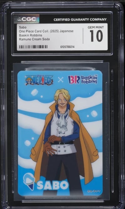 2025 One Piece Japanese X Baskin Robbins Card Collection Ramune Cream Soda Sabo CGC 10 GEM MINT