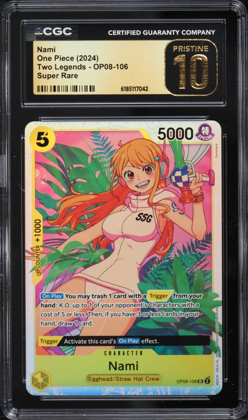 2024 One Piece Japanese Two Legends SR Nami #OP08-106 CGC 10 PRISTINE