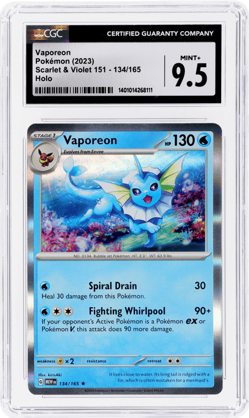 2023 Pokemon Scarlet and Violet 151 Vaporeon #134 CGC 9.5