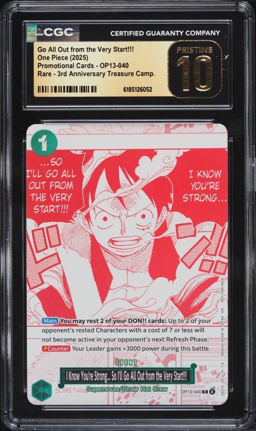 2025 One Piece 3rd Treasure Manga Alt Art Go All Out From The Very Start!!! CGC 10 PRISTINE