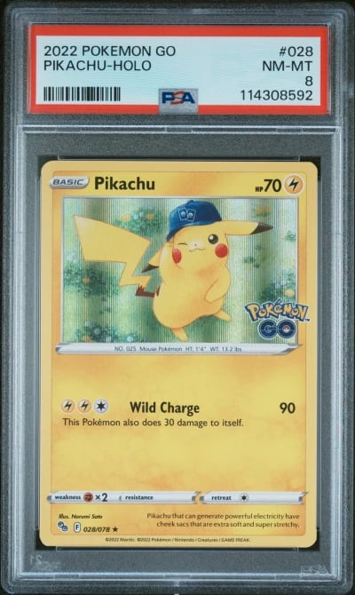 2022 POKEMON GO #028 PIKACHU-HOLO PSA 8