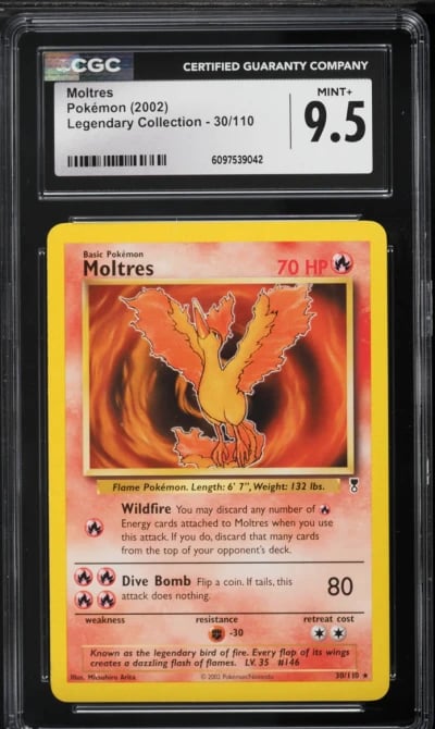 2002 Pokemon Legendary Collection Moltres #30 CGC 9.5 MINT+