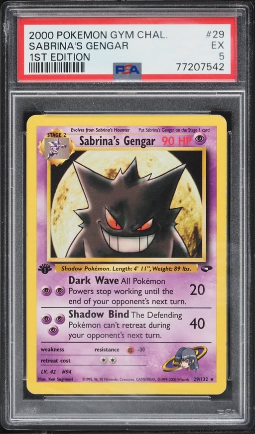 2000 Pokemon Gym Challenge 1st Edition Sabrina's Gengar #29 PSA 5 EX