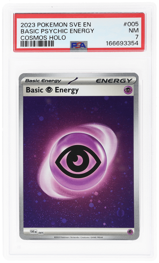 2023 Pokemon Scarlet and Violet 151 Cosmos Holo Basic Psychic Energy #5 PSA 7