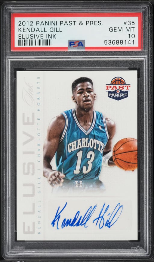 2012 Panini Past & Present Elusive Ink Kendall Gill AUTO #35 PSA 10 GEM MINT