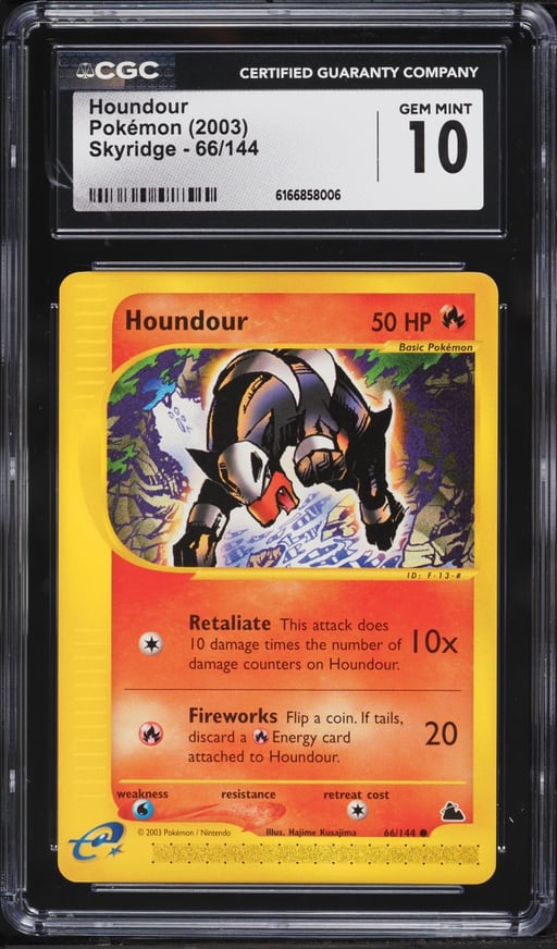 2003 Pokemon Skyridge Houndour #66 CGC 10 GEM MINT