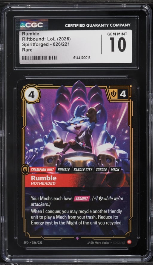 2026 Riftbound League Of Legends Spiritforged Rumble #026 CGC 10 GEM MINT