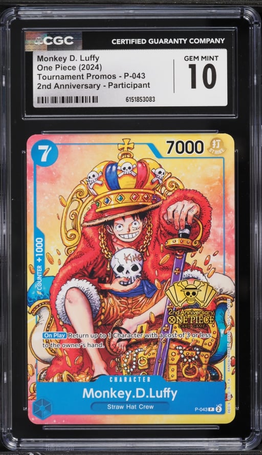 2024 One Piece Promo 2nd Anniversary Participant Monkey D. Luffy #P-043 CGC 10 GEM MINT