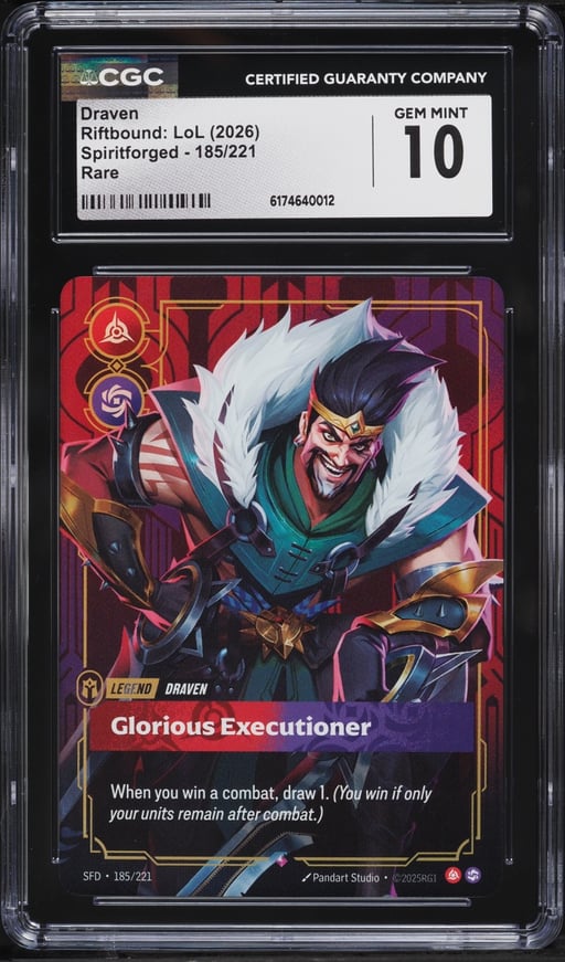 2026 Riftbound League Of Legends LoL Spiritforged Draven #185 CGC 10 GEM MINT