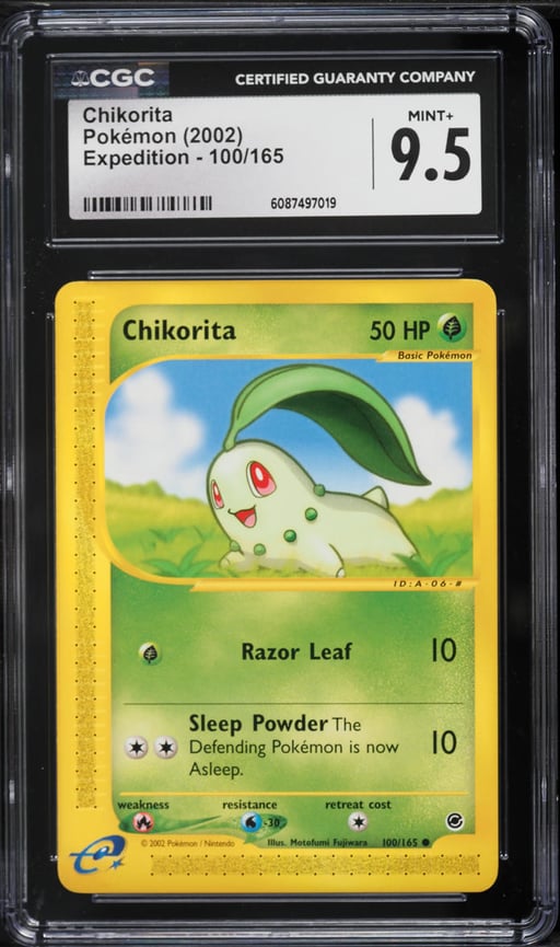2002 Pokemon Expedition Chikorita #100 CGC 9.5 MINT+