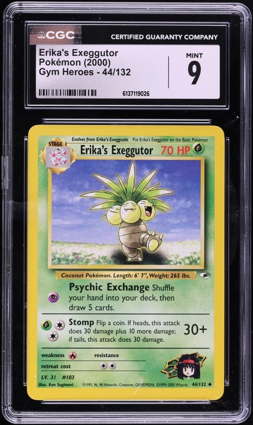 2000 Pokemon Gym Heroes Erika's Exeggutor #44 CGC 9 MINT